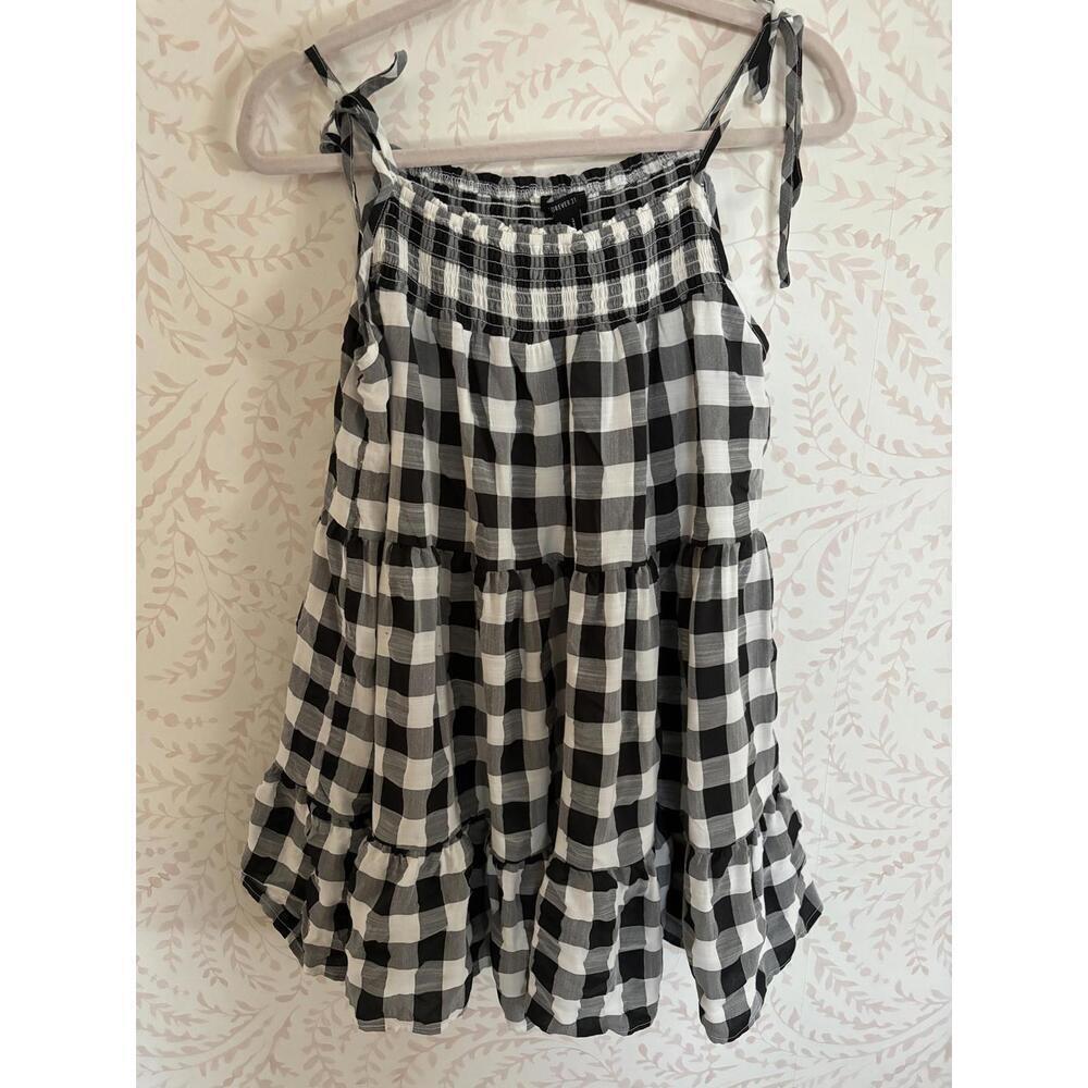 NEW Chic Black and White Gingham Summer Dress - Picture 4 of 6